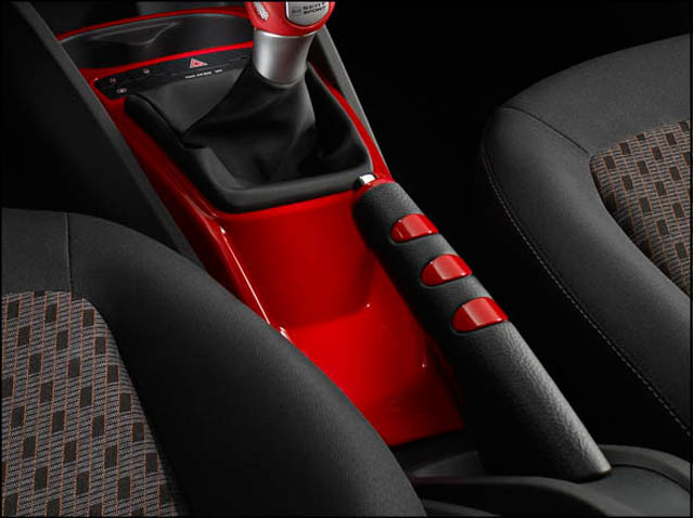 Red leather handbrake cover